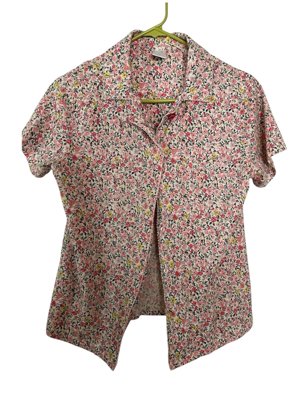 Adonna SzS Pink Floral Short-Sleeve Cotton Pajama Top